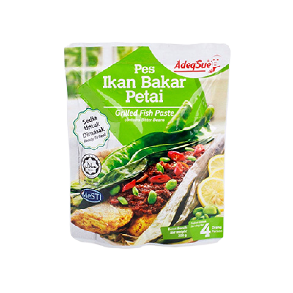 ADEQSUE PES IKAN BAKAR PETAI / GRILLED FISH PASTE CONTAINS BITTER BEANS | 200G × 36PCS