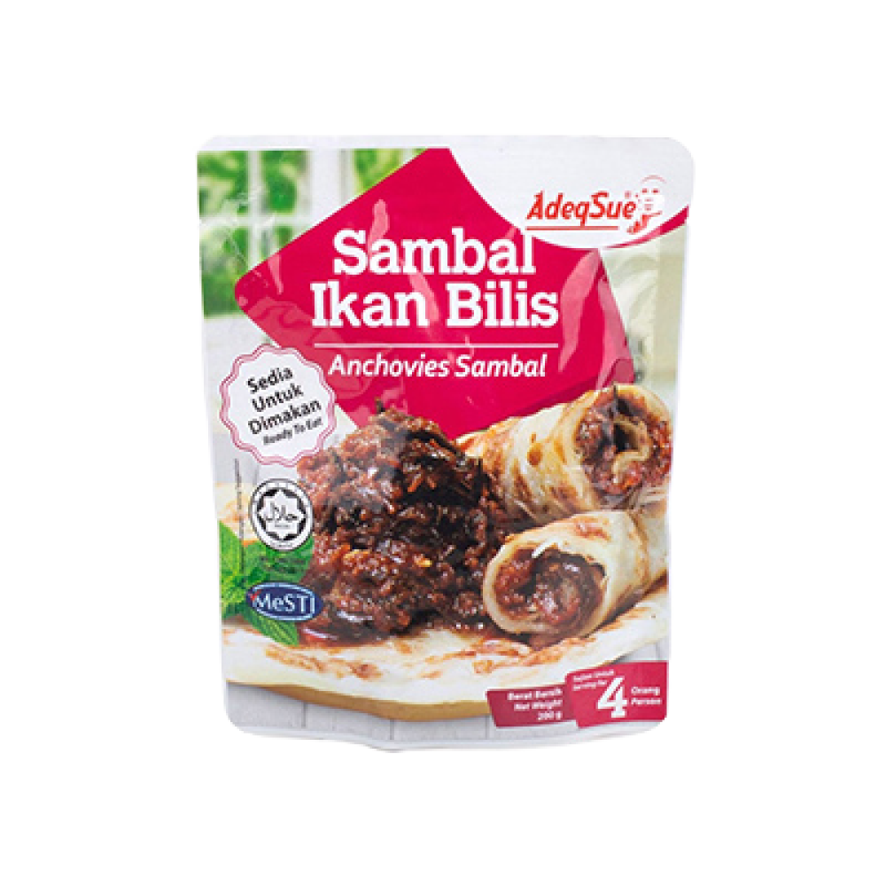 ADEQSUE SAMBAL IKAN BILIS / ANCHOVIES SAMBAL | 200G × 36PCS