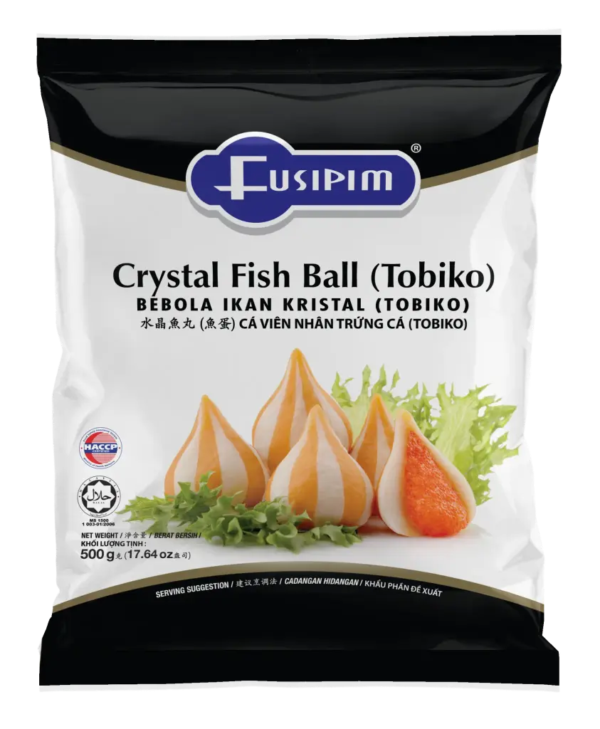 FUSIPIM CRYSTAL FISH BALL (TOBIKO) | 500G × 20 PKTS