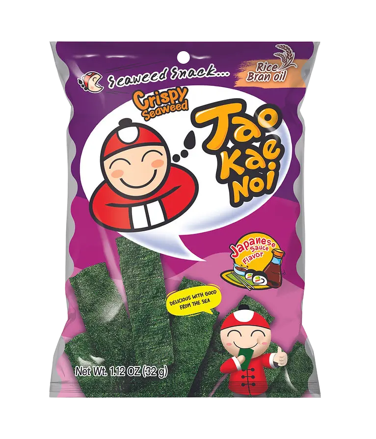 TAOKAENOI CRISPY SEAWEED - JAPANESE SAUCE FLAVOR | 32G × 48 CANS