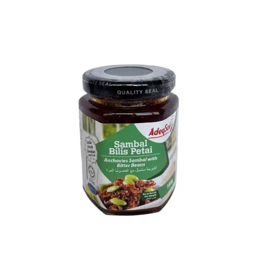 [0048] ADEQSUE SAMBAL BILIS PETAI / ANCHOVIES SAMBAL WITH BITTER BEANS | 180G × 28PCS