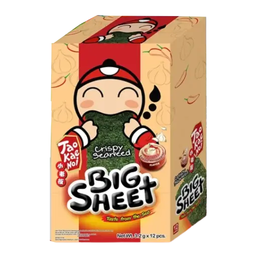 [0543] TAOKAENOI CRISPY SEAWEED BIG SHEET - CHILI GARLIC MAYO FLAVOUR | 3.2G × 10 × 12 PACKETS
