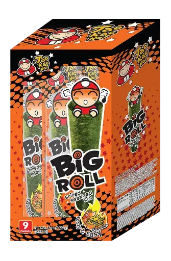 [0546] TAOKAENOI CRISPY SEAWEED BIG ROLL - SPICY TOM YUM GOONG FLAVOUR | 3G × 9 × 12 PCS