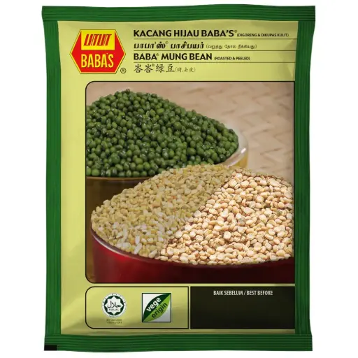 [0893] BABAS MUNG BEAN (ROASTED AND PEELED) | 500G × 20 PCS